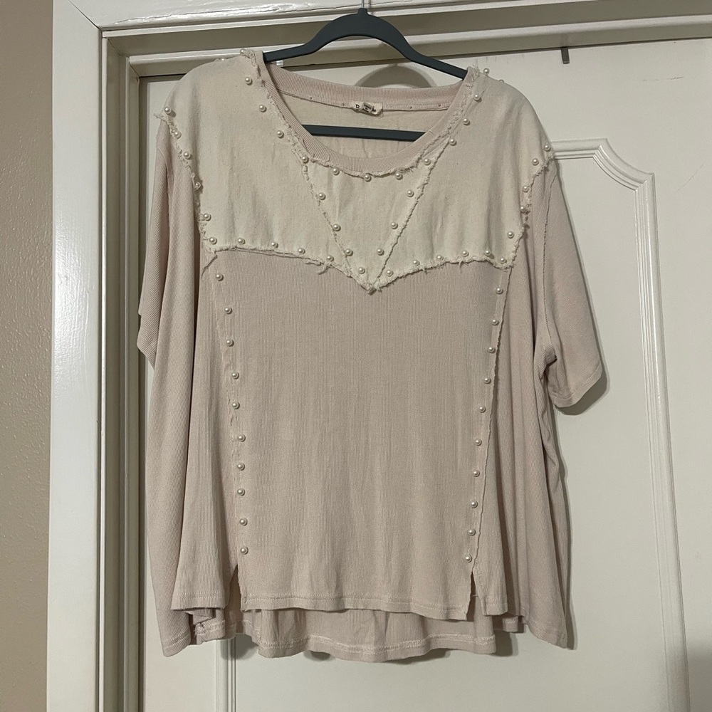 POL Pearl Embellished Top